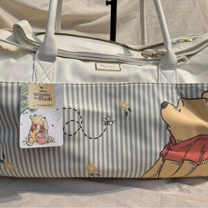 NWT Primark Winnie the Pooh Travel Weekender Tote - White & Mint Accents